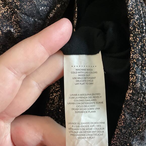 Fabletics Liora Cowl Neck Metallic Black and Rose Gold Vest - Size XS - Picture 5 of 9